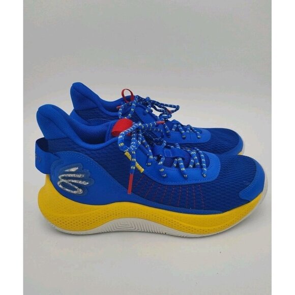 Curry Under Armour Size Mens 8.5 Womens 10 3Z7 Royal Taxi New No Box Yello Logo - Picture 1 of 12